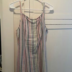 Striped tank dress with slit